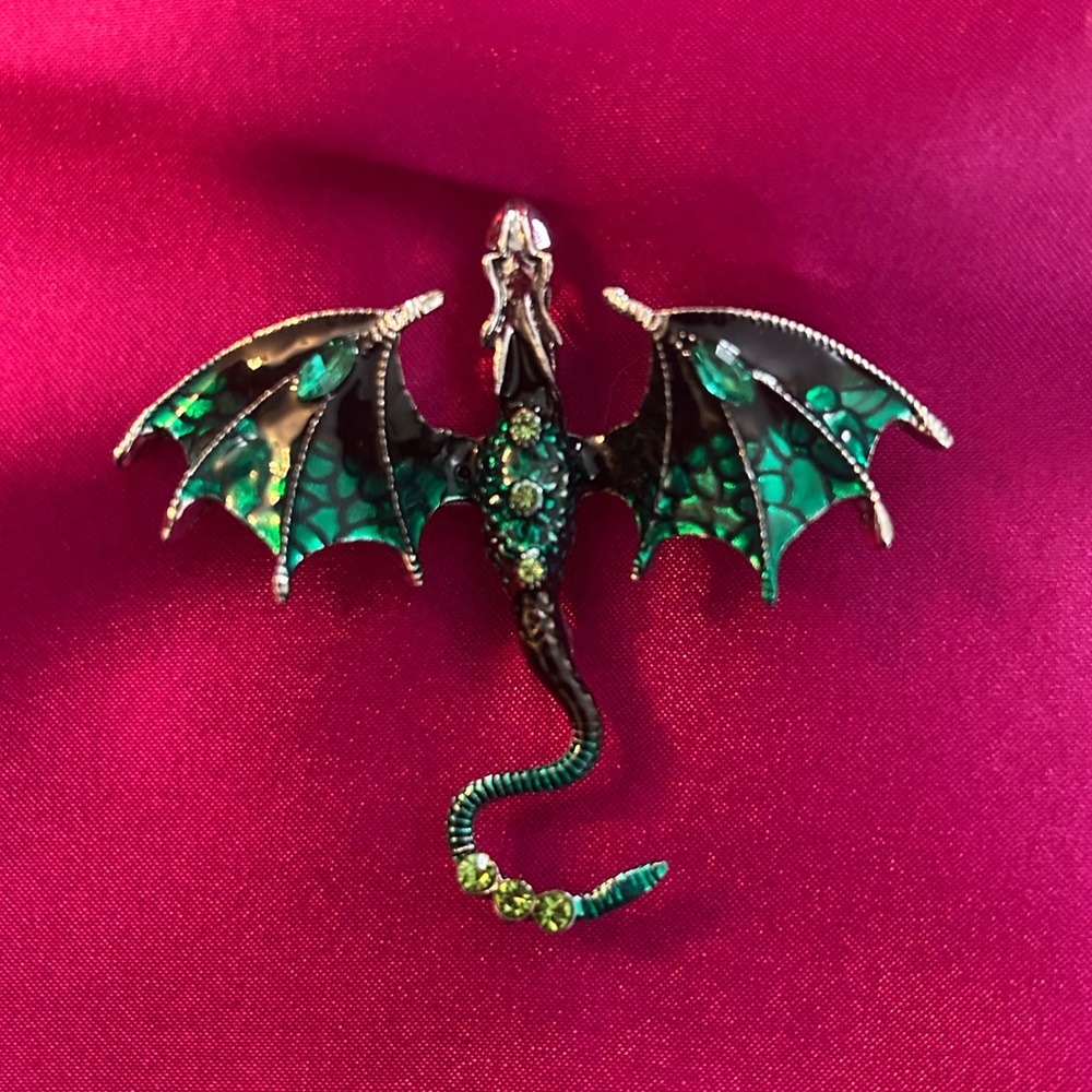 Green Metal Dragon Pin